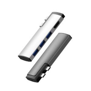 [BASIX] 베이식스 엠듀얼 M dual C 타입 멀티 허브 USB 3.1 맥북 에어 프로 BASIX - 그레이 색상